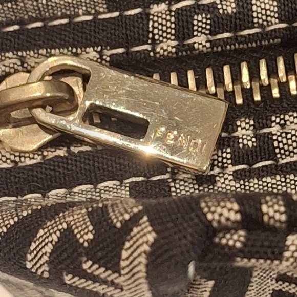 EUC Authentic Fendi Black & White Zucca Print Mini Tote Bag With Pink Handle OS - Picture 7 of 16